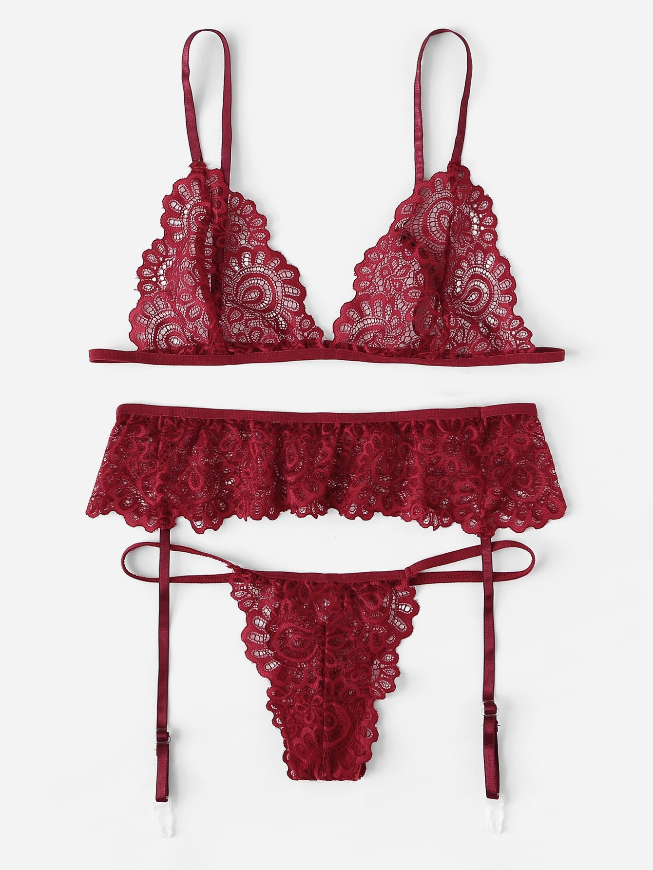 Floral Lace Harness Lingerie Set – shopishly