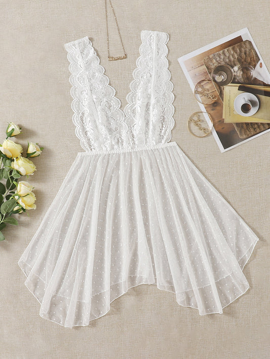Contrast Lace Babydoll