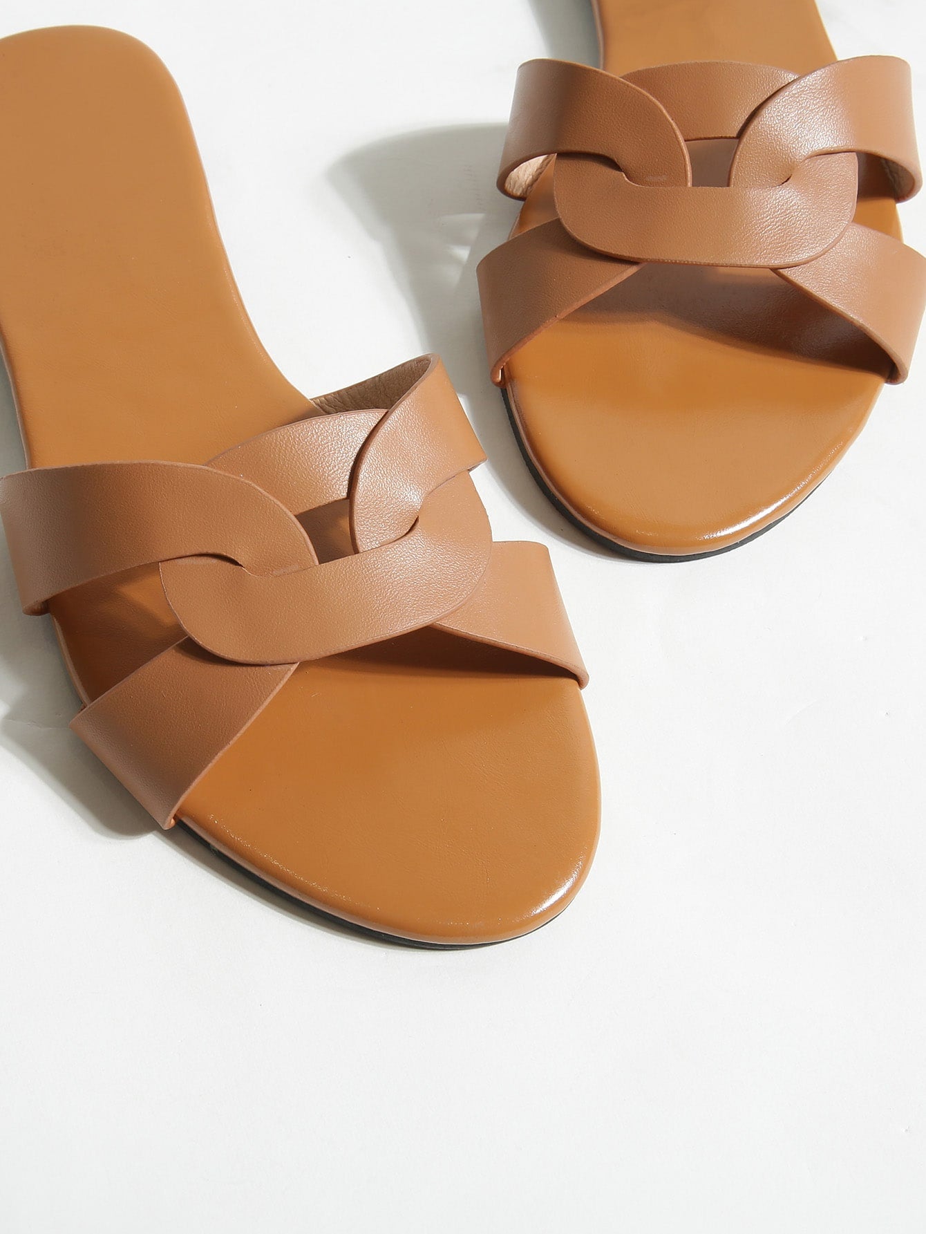 Open Toe Cross Strap Slide Sandals