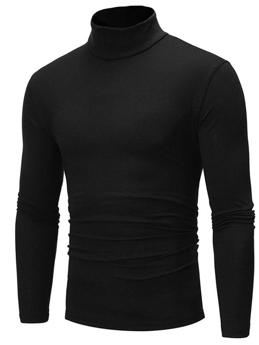 Men Mock Neck Long Sleeve Tee