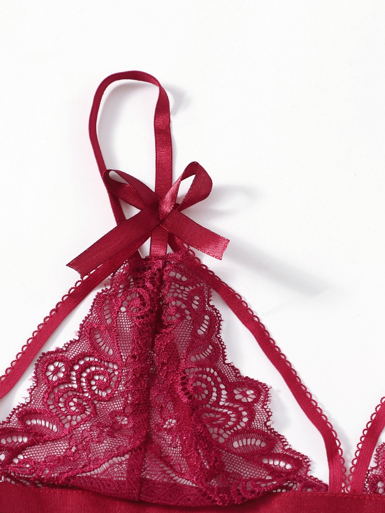 Floral Lace Harness Garter Lingerie Set