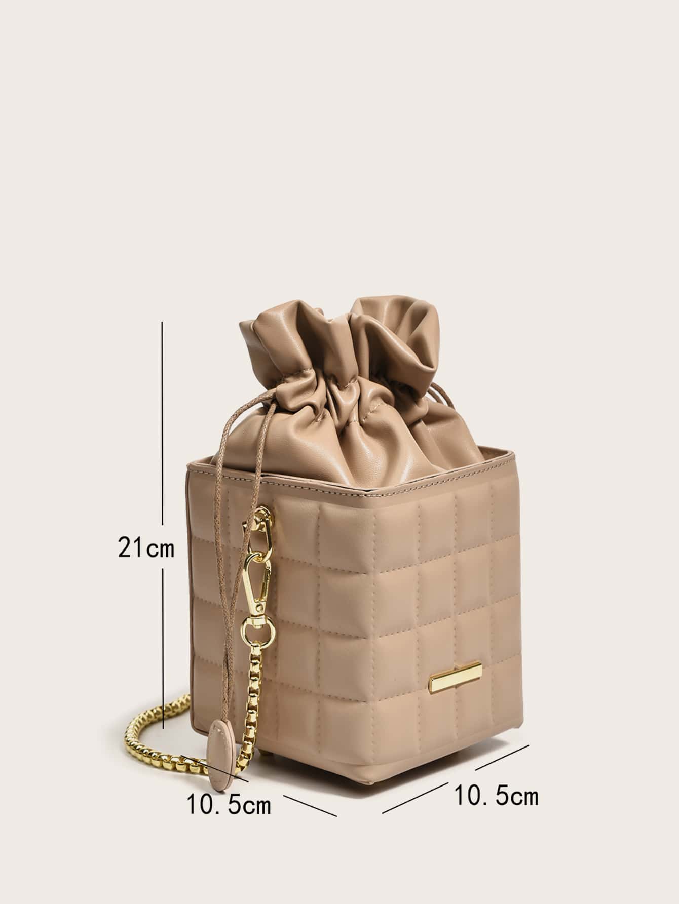 Quilted Drawstring Bucket Bag
