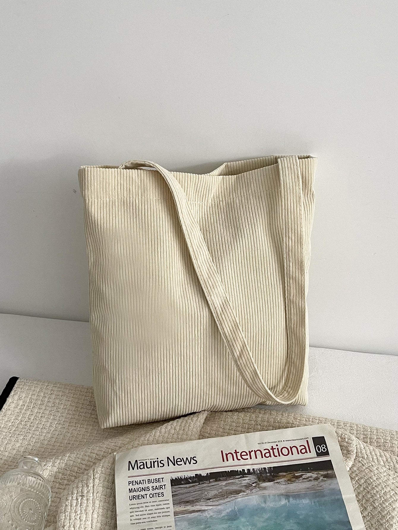 Minimalist Corduroy Square Bag