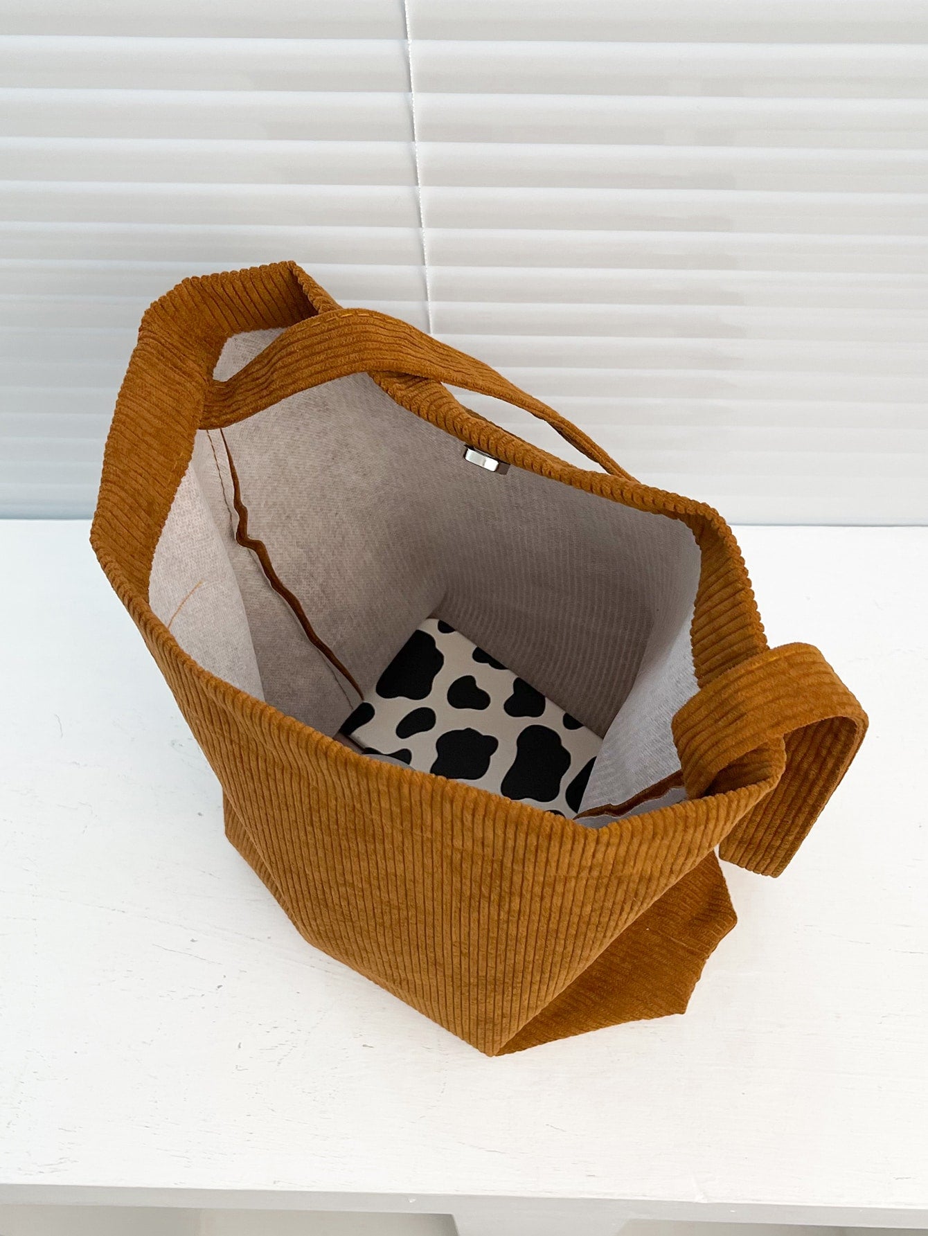 Minimalist Corduroy Square Bag