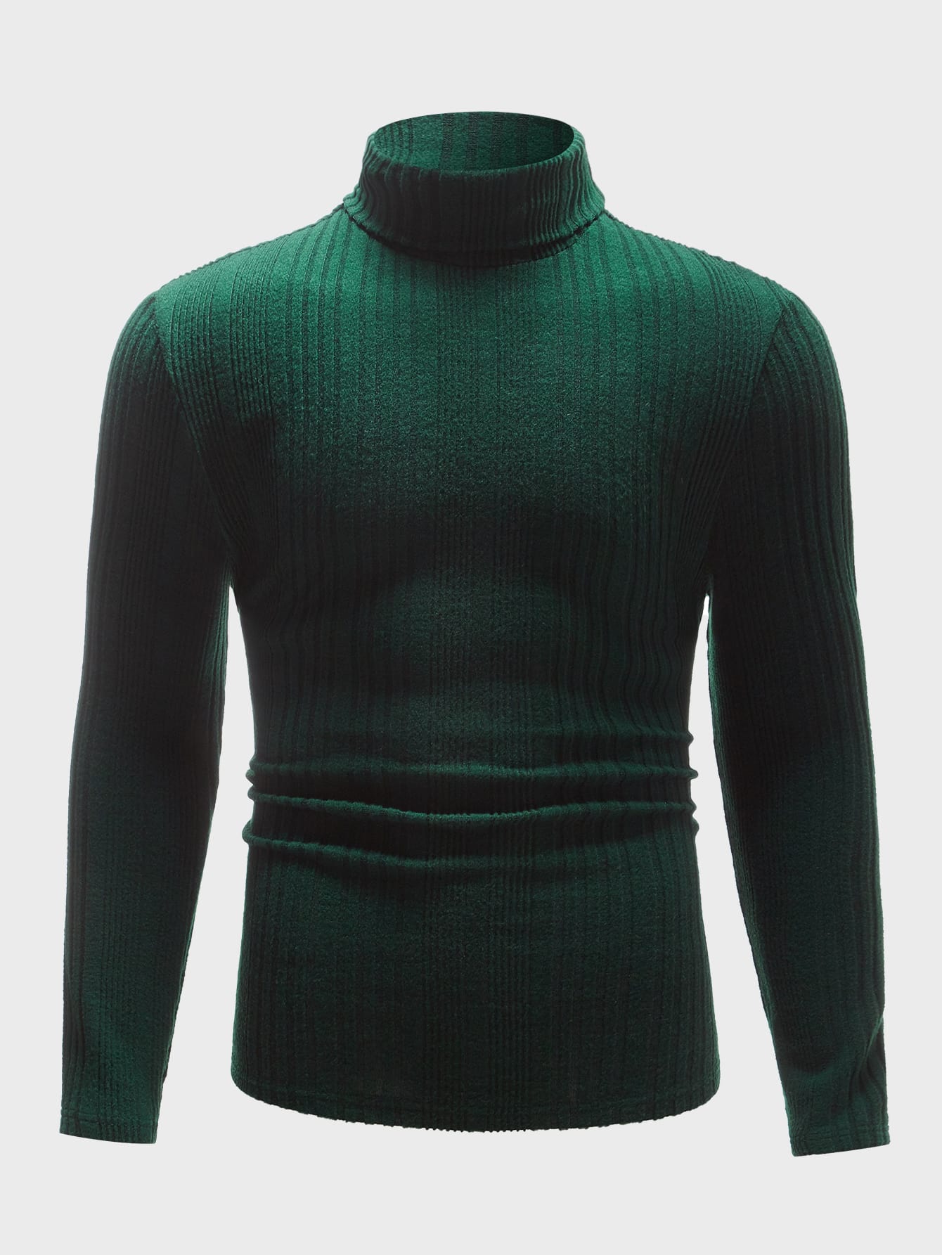 Men High Neck Ribbed Knit Sweater