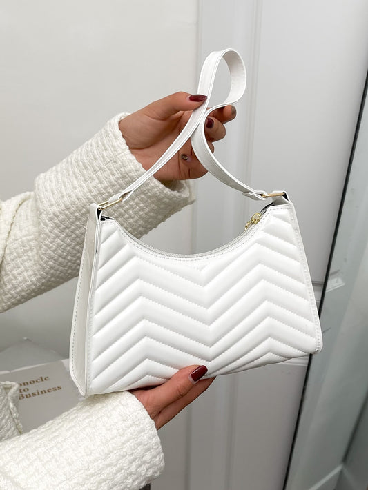 Minimalist Chevron Baguette Bag