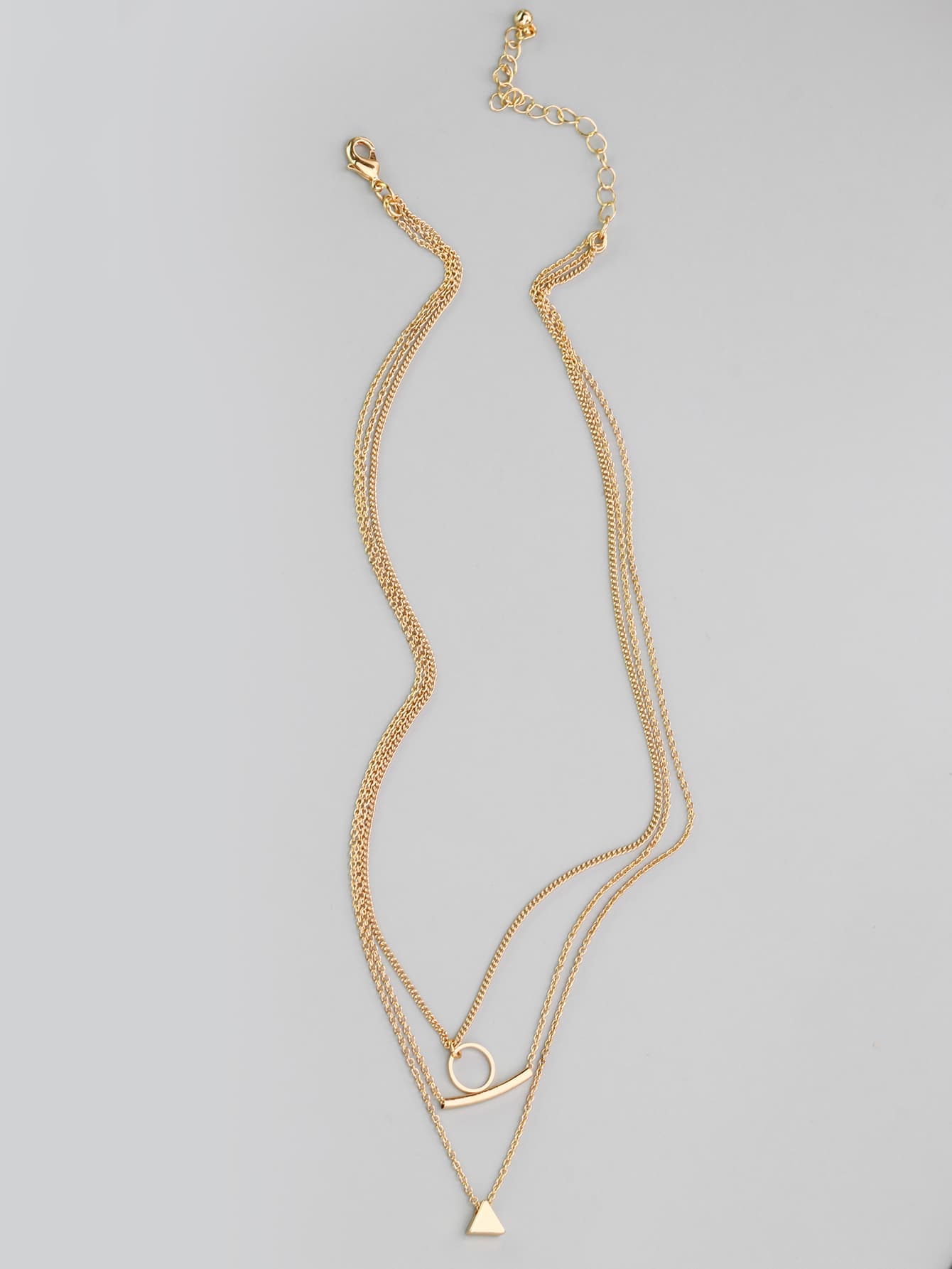 Geometric Pendant Layered Necklace