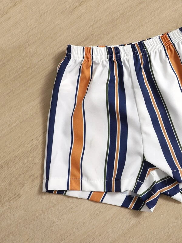 Block Striped Shirt & Shorts