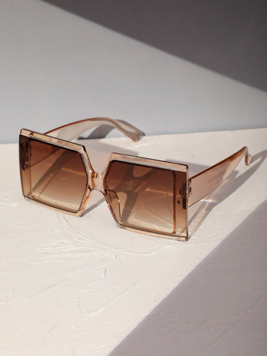 Ombre Lens Square Frame Fashion Glasses