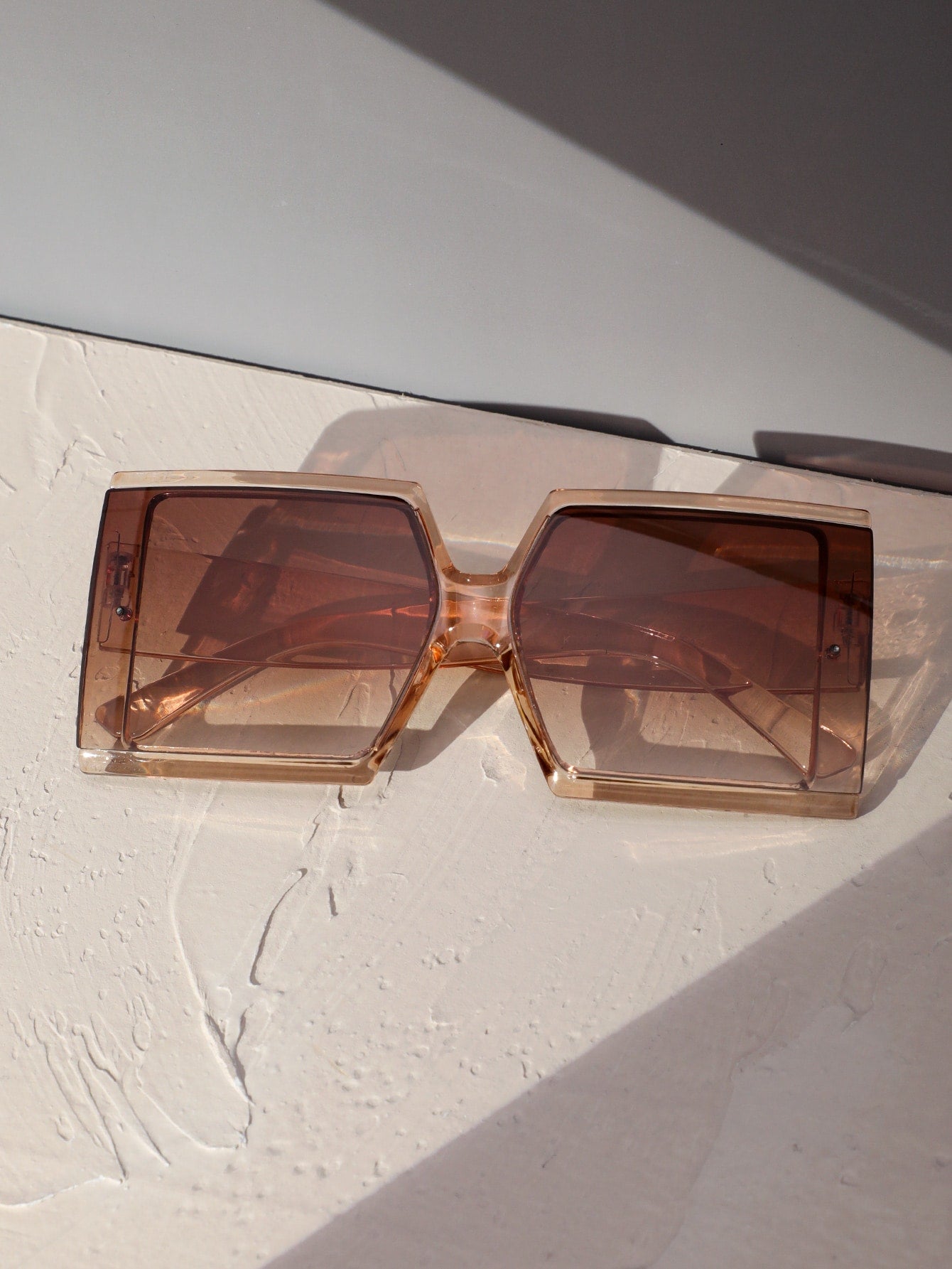 Ombre Lens Square Frame Fashion Glasses
