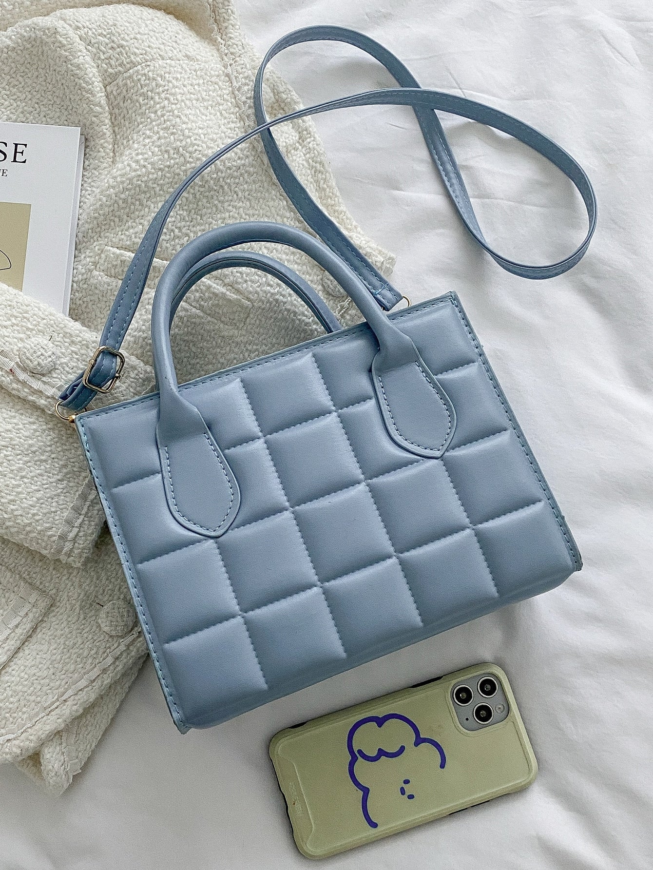 Minimalist Textured Square Bag