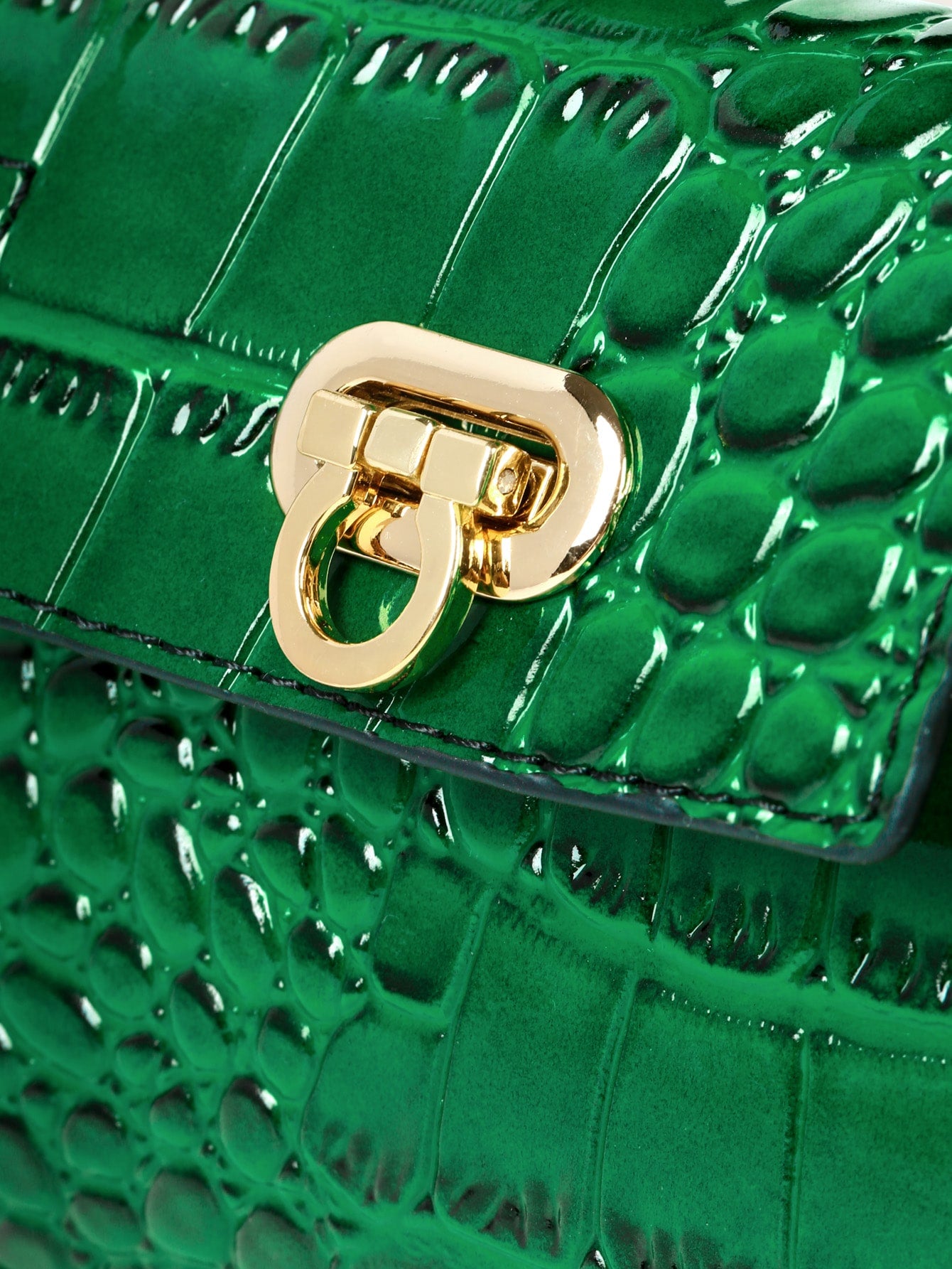 Mini Croc Embossed Satchel Bag