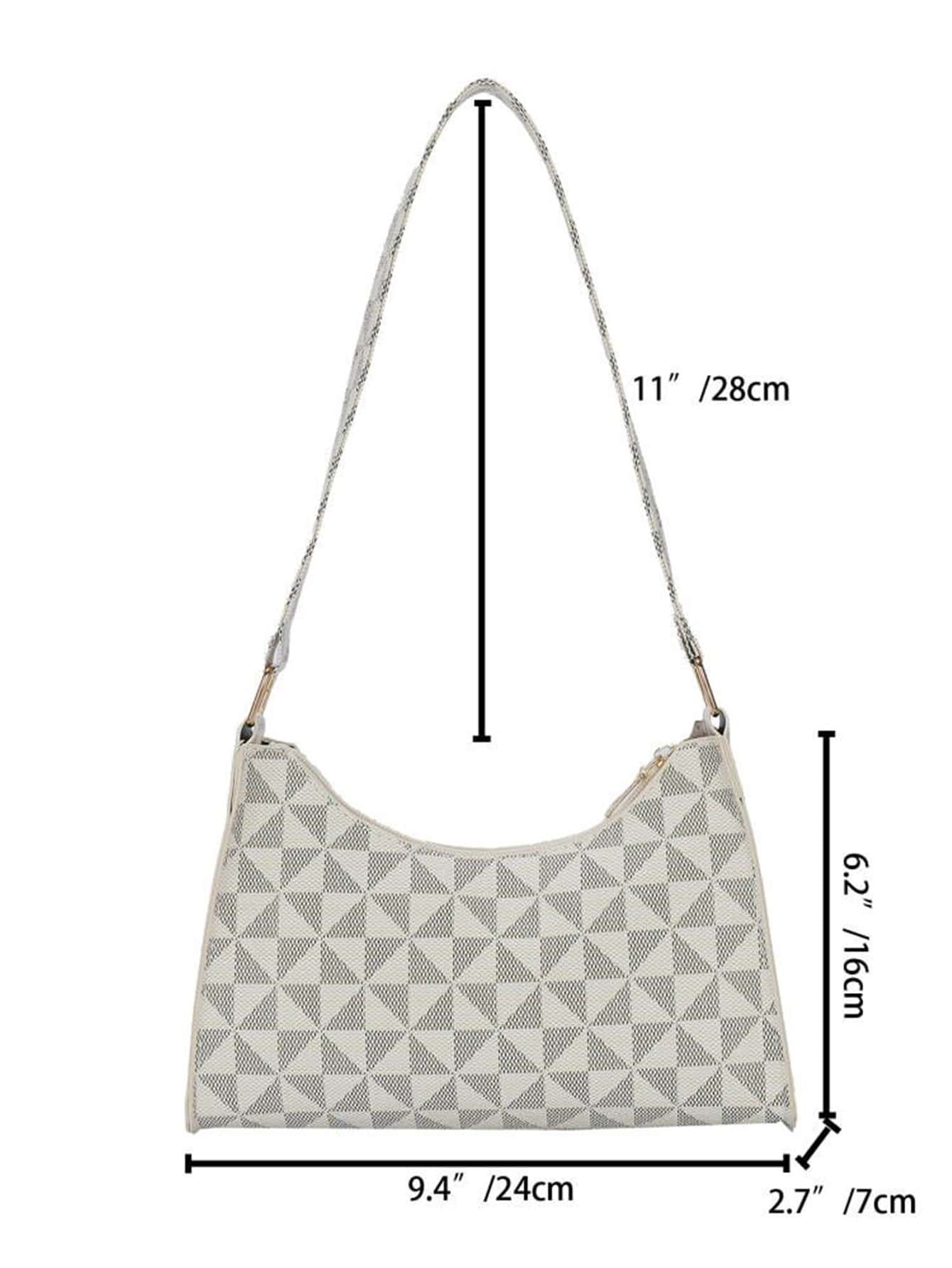 Geometric Print Baguette Bag
