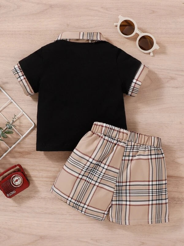 Plaid Polo Shirt & Shorts